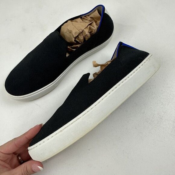 ROTHY'S Black Original Slip On Sneakers Sz 6.5 Washable Knit Recycled Materials - Picture 4 of 12